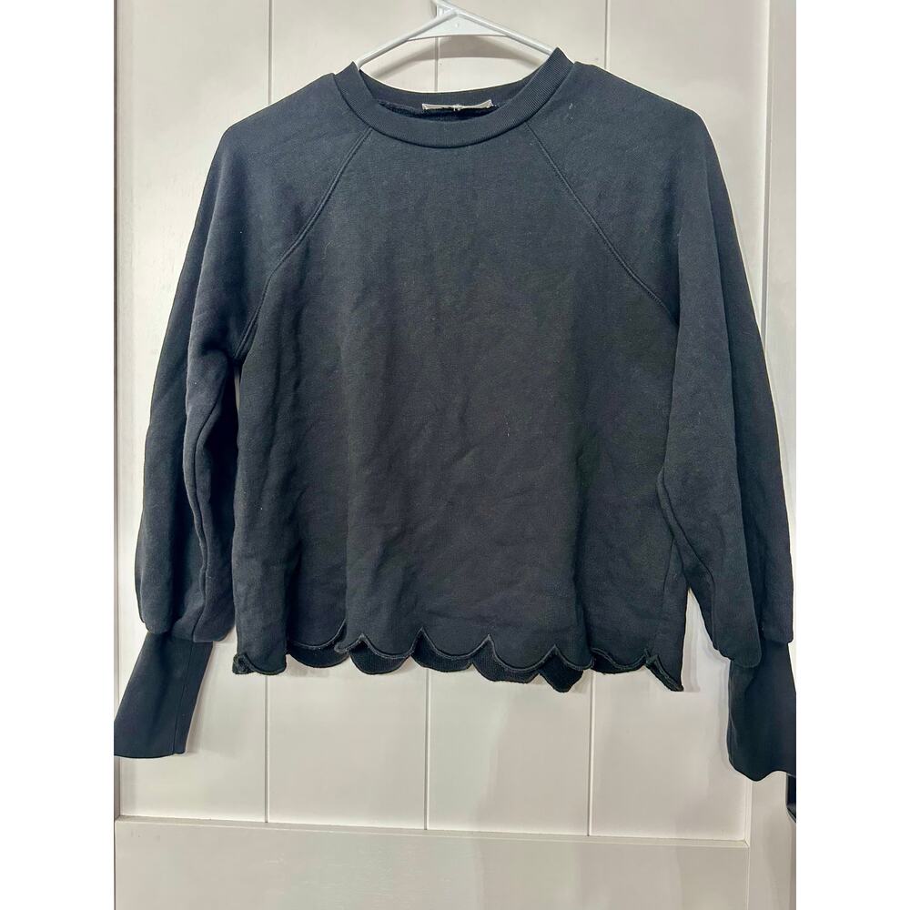 Frame Scallop CREW NECK SWEATSHIRT in black size XS